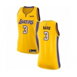 Women's Los Angeles Lakers #3 Anthony Davis Authentic Gold Basketball Jersey - Icon Edition