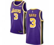 Women's Los Angeles Lakers #3 Anthony Davis Authentic Purple Basketball Jersey - Statement Edition