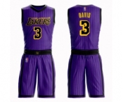 Women's Los Angeles Lakers #3 Anthony Davis Swingman Purple Basketball Suit Jersey - City Edition