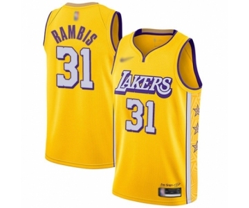 Women's Los Angeles Lakers #31 Kurt Rambis Swingman Gold Basketball Jersey - 2019-20 City Edition