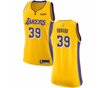 Women's Los Angeles Lakers #39 Dwight Howard Authentic Gold Basketball Jersey - Icon Edition