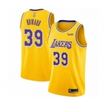 Women's Los Angeles Lakers #39 Dwight Howard Swingman Gold Basketball Jersey - Icon Edition