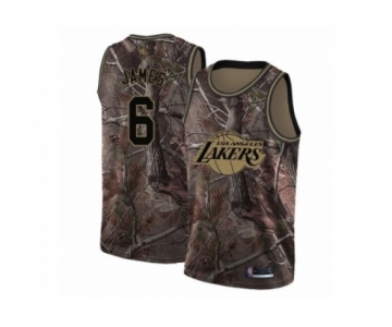 Women's Los Angeles Lakers #6 LeBron James Swingman Camo Realtree Collection Basketball Jersey