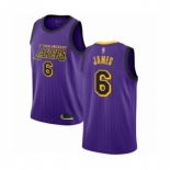 Women's Los Angeles Lakers #6 LeBron James Swingman Purple Basketball Jersey - City Edition