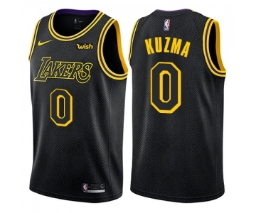 Women's Nike Los Angeles Lakers #0 Kyle Kuzma Swingman Black NBA Jersey - City Edition