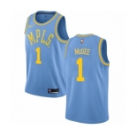 Women's Nike Los Angeles Lakers #1 JaVale McGee Authentic Blue Hardwood Classics NBA Jersey