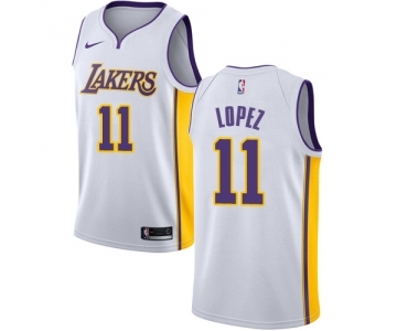 Women's Nike Los Angeles Lakers #11 Brook Lopez Authentic White NBA Jersey - Association Edition