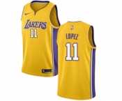 Women's Nike Los Angeles Lakers #11 Brook Lopez Swingman Gold Home NBA Jersey - Icon Edition