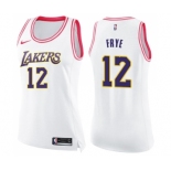 Women's Nike Los Angeles Lakers #12 Channing Frye Swingman WhitePink Fashion NBA Jersey