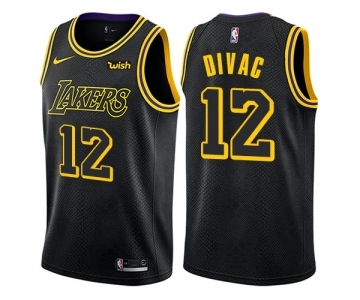 Women's Nike Los Angeles Lakers #12 Vlade Divac Swingman Black NBA Jersey - City Edition