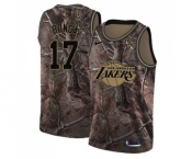 Women's Nike Los Angeles Lakers #17 Isaac Bonga Swingman Camo Realtree Collection NBA Jersey