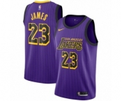 Women's Nike Los Angeles Lakers #23 LeBron James Swingman Purple NBA Jersey - City Edition