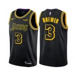 Women's Nike Los Angeles Lakers #3 Corey Brewer Swingman Black NBA Jersey - City Edition