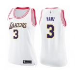 Women's Nike Los Angeles Lakers #3 Josh Hart Swingman White Pink Fashion NBA Jersey