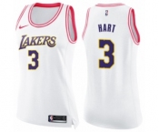 Women's Nike Los Angeles Lakers #3 Josh Hart Swingman White Pink Fashion NBA Jersey