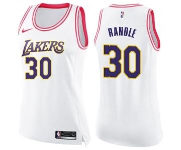 Women's Nike Los Angeles Lakers #30 Julius Randle Swingman WhitePink Fashion NBA Jersey