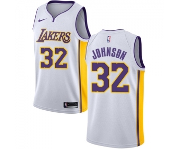 Women's Nike Los Angeles Lakers #32 Magic Johnson Authentic White NBA Jersey - Association Edition