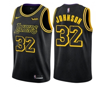 Women's Nike Los Angeles Lakers #32 Magic Johnson Swingman Black NBA Jersey - City Edition