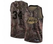 Women's Nike Los Angeles Lakers #34 Shaquille O'Neal Swingman Camo Realtree Collection NBA Jersey