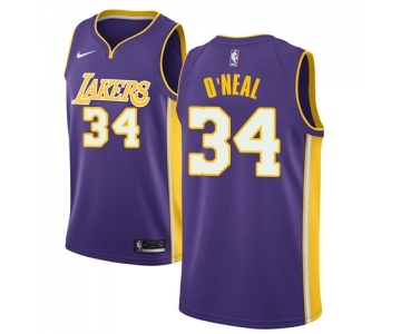 Women's Nike Los Angeles Lakers #34 Shaquille O'Neal Swingman Purple NBA Jersey - Statement Edition