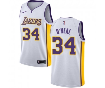 Women's Nike Los Angeles Lakers #34 Shaquille O'Neal Swingman White NBA Jersey - Association Edition