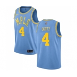 Women's Nike Los Angeles Lakers #4 Byron Scott Swingman Blue Hardwood Classics NBA Jersey