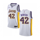 Women's Nike Los Angeles Lakers #42 James Worthy Swingman White NBA Jersey - Association Edition