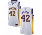 Women's Nike Los Angeles Lakers #42 James Worthy Swingman White NBA Jersey - Association Edition