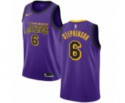 Women's Nike Los Angeles Lakers #6 Lance Stephenson Swingman Purple NBA Jersey - City Edition