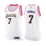 Women's Nike Los Angeles Lakers #7 Isaiah Thomas Swingman WhitePink Fashion NBA Jersey