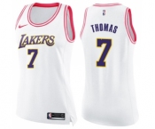 Women's Nike Los Angeles Lakers #7 Isaiah Thomas Swingman WhitePink Fashion NBA Jersey