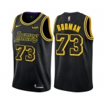 Women's Nike Los Angeles Lakers #73 Dennis Rodman Swingman Black NBA Jersey - City Edition