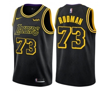 Women's Nike Los Angeles Lakers #73 Dennis Rodman Swingman Black NBA Jersey - City Edition