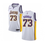 Women's Nike Los Angeles Lakers #73 Dennis Rodman Swingman White NBA Jersey - Association Edition