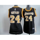 women nba jerseys los angeles lakers #24 bryant black[yellow number]