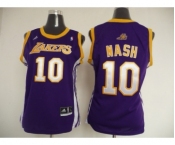 women nba los angeles lakers #10 nash purple[revolution 30 swingman]