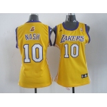 women nba los angeles lakers #10 nash yellow