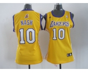 women nba los angeles lakers #10 nash yellow