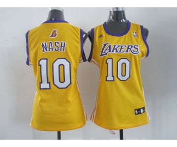 women nba los angeles lakers #10 nash yellow