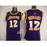 women nba los angeles lakers #12 dwight howard purple[revolution 30 swingman]