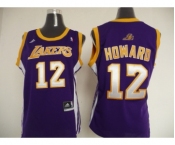 women nba los angeles lakers #12 dwight howard purple[revolution 30 swingman]