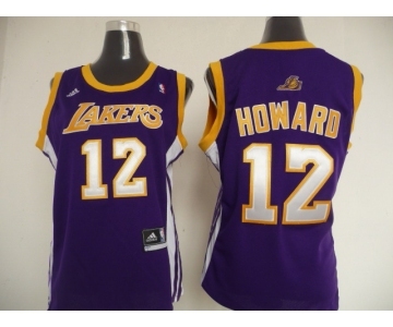 women nba los angeles lakers #12 dwight howard purple[revolution 30 swingman]