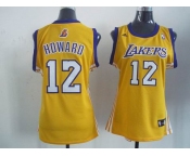 women nba los angeles lakers #12 dwight howard yellow