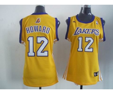 women nba los angeles lakers #12 dwight howard yellow