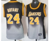 women nba los angeles lakers #24 kobe bryant black-grey