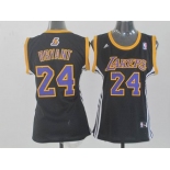 women nba los angeles lakers #24 kobe bryant black