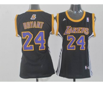 women nba los angeles lakers #24 kobe bryant black