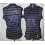 women nba los angeles lakers #24 kobe bryant grey[black strip]