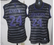 women nba los angeles lakers #24 kobe bryant grey[black strip]