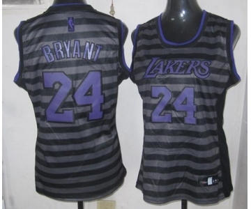 women nba los angeles lakers #24 kobe bryant grey[black strip]